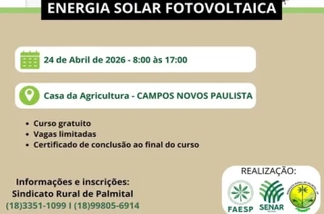 Curso de Energia Solar Fotovoltaica com Inscrições Abertas