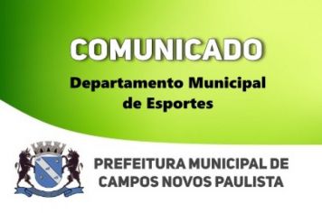 COMUNICADO DEPARTAMENTO DE ESPORTES