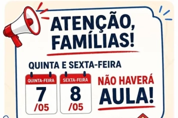 ATENÇÃO, FAMÍLIAS!