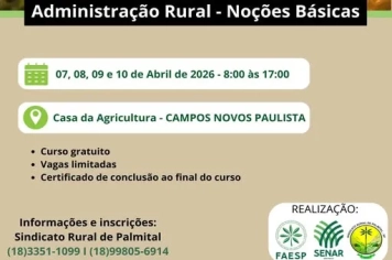 Curso de Administração Rural com Inscrições Abertas