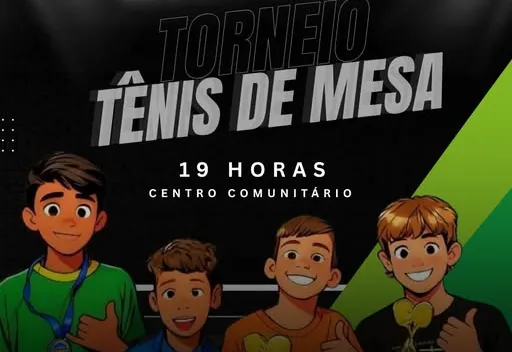 Hoje tem Torneio Mirim de Tênis de Mesa!