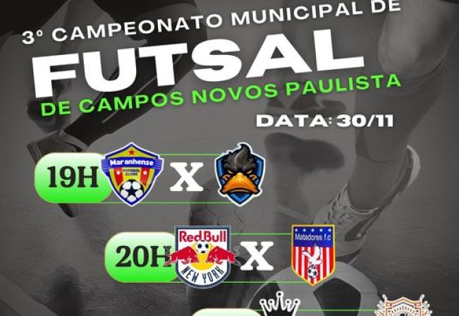 3º Campeonato Municipal de Futsal de Campos Novos Paulista 