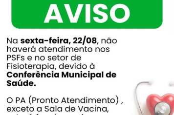 Aviso Importante – Alteração no Atendimento da Saúde