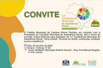 XI Conferência Municipal de Assistência Social está chegando!
