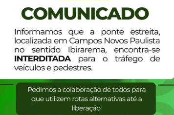 Ponte Interditada no Sentido Ibirarema