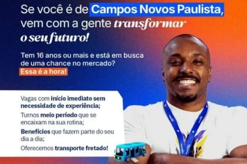 Oportunidade de Emprego em Campos Novos Paulista!