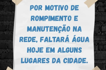 Interrupção Temporária no Abastecimento de Água