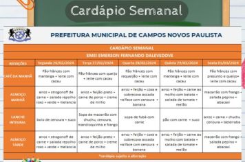 Cardápio Semanal 