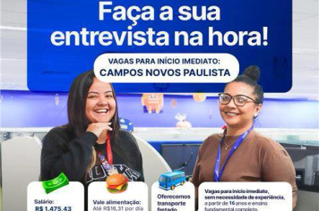 Vagas de Emprego em Campos Novos Paulista!