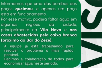 Comunicado Importante – Possível Falta de Água