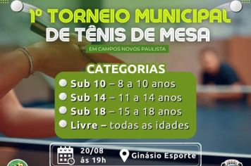 1º Torneio Municipal de Tênis de Mesa