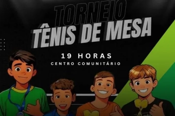 Hoje tem Torneio Mirim de Tênis de Mesa!