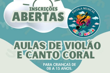 Inscrições Abertas – Escola Municipal de Música Céu de Safira