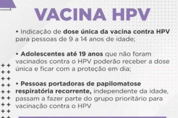 Vacinação das dose da HPV