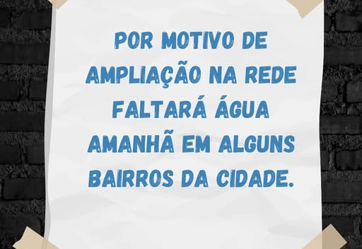 Interrupção Temporária no Abastecimento de Água