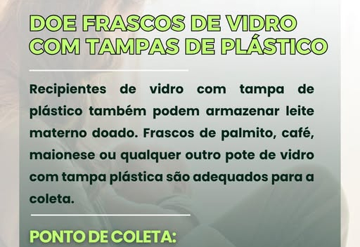 Doe frascos de vidro e salve vidas