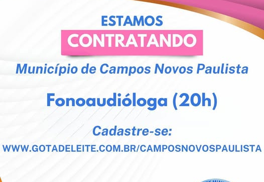 Estamos Contratando Fonoaudióloga!