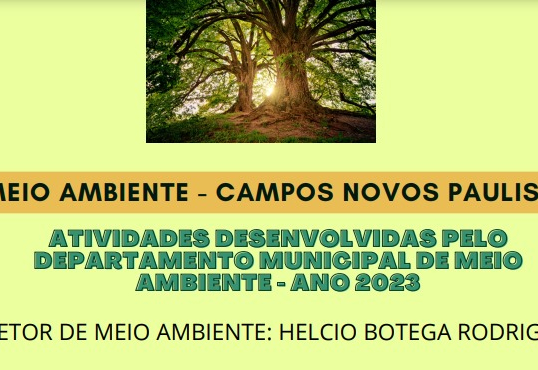 Atividades desenvolvidas pelo Departamento Municipal de Meio Ambiete - ano 2023