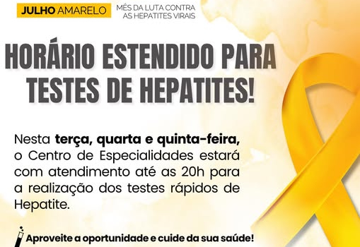Julho Amarelo com Atendimento Estendido!