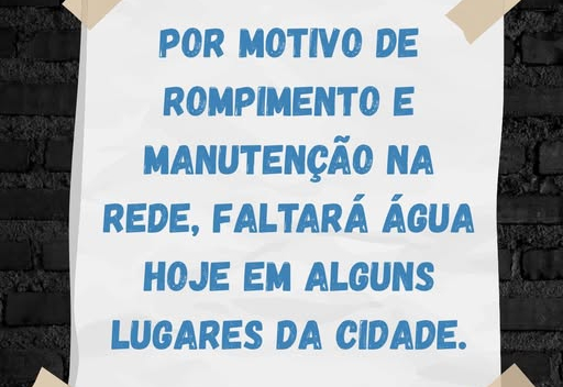 Interrupção Temporária no Abastecimento de Água
