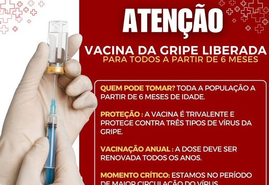 Vacinação contra a Gripe Liberada para Toda a População!