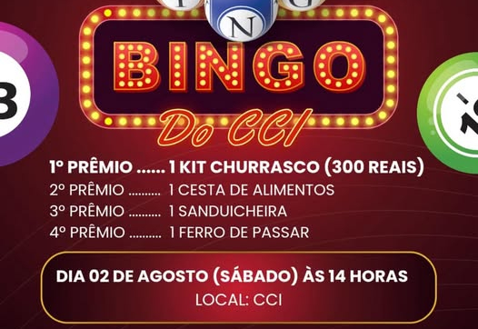 Bingo do CCI está chegando! 